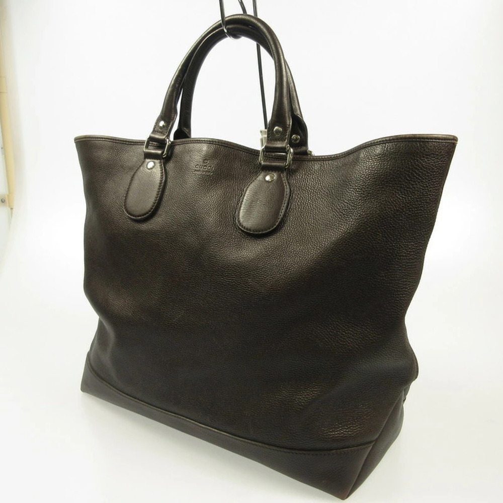 Gucci tote bag dual top handles subtle embossed Black